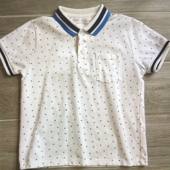White and Blue Kids Polo Shirt